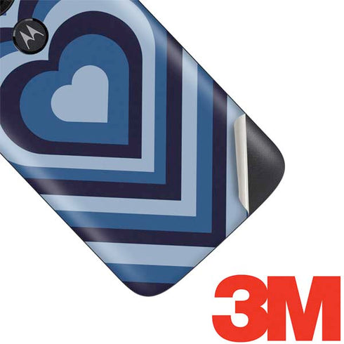 Blue Heart Pattern Moto E5 Play Skin